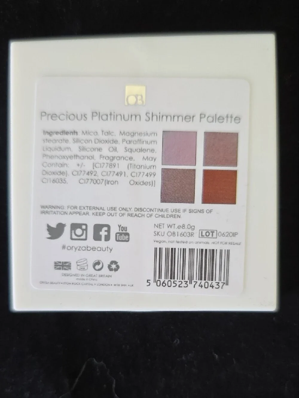 ORYZA Beauty Precious Platinum Shimmer Eyeshadow - Platinum Palette